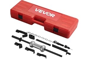 VEVOR Kit de Débosselage de Carrosserie, Marteau à Inertie 13-en-1 4,5 kg, Outil de Réparation de Bosses avec Étui de Transport, Tige d'Extension et Poignée Antidérapante, pour Entretien Automobile