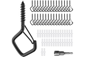 CANGCANG 30pcs Ganchos atornillables, Ganchos QHang, Ganchos de Techo,Gancho Atornillable para Colgar Tazas,Hembrillas Cerradas Gancho Atornillable para Colgar Tazas, Macetas, Luces, Decoración de Navidad