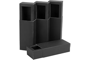 BENECREAT - Lote de 12 cajas de papel Kraft para regalo (caja para embalaje, Navidad, boda, regalos de fiesta, cumpleaños, joyas, chocolate, 12,4 x 5,5 x 3,9 cm), color negro