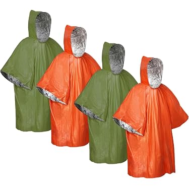 Lot De 4 Couvertures De Survie Réutilisables - Polyéthylène, 130x210 Cm, Vert, Pour Camping Et Urgence - 11