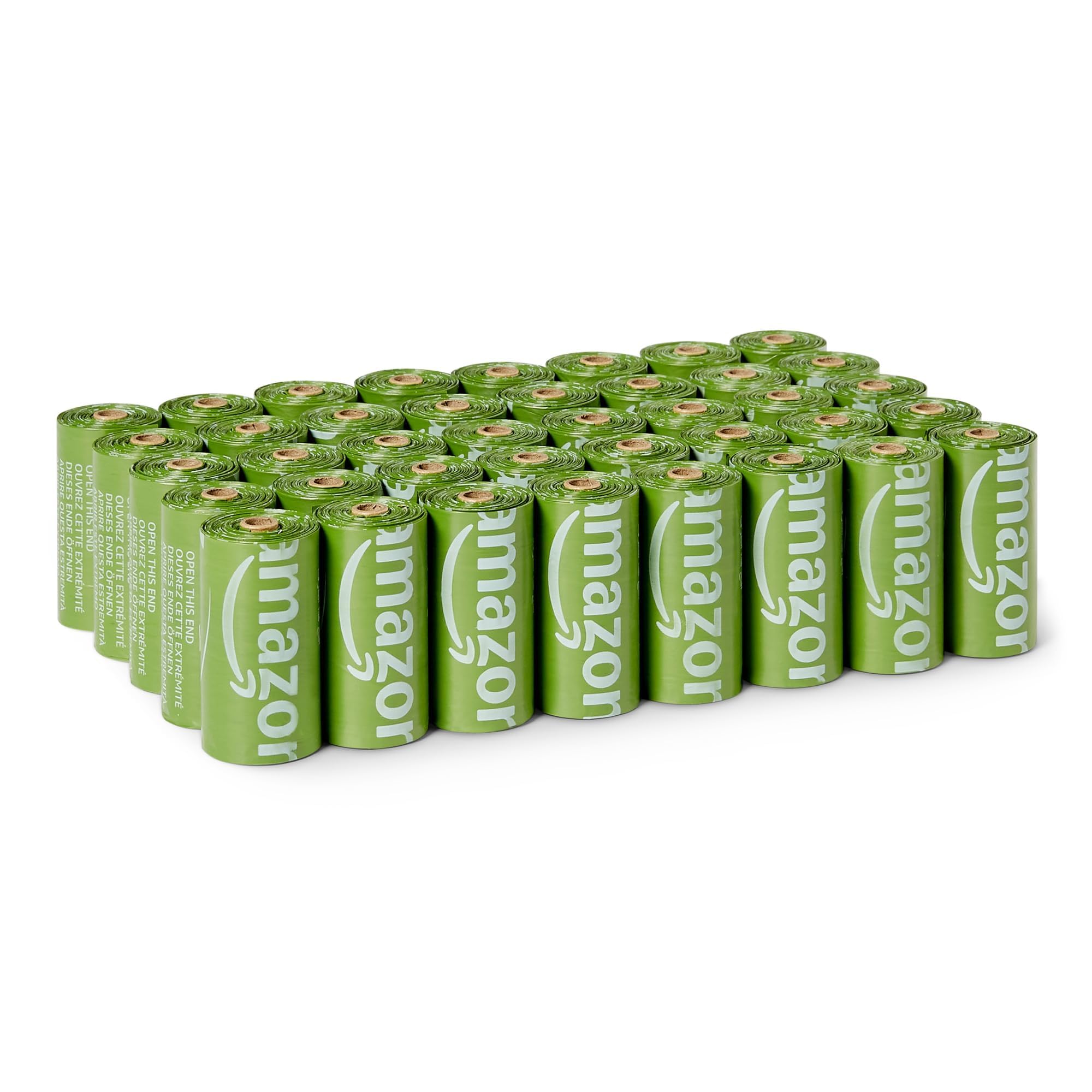 Amazon Basics Bolsas de Material Reciclado para Residuos de Perro Sin Dispensador Sin Perfume, 600 Bolsas (40 Paquetes de 15 Bolsas)