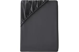 BELDORA Anti-Allergy Anti-Bacterial Brushed Microfibre Polyester Fitted Bed Sheet - 28cm Depth, Easy Care, Fade Resistant (Charcoal Grey, Double)