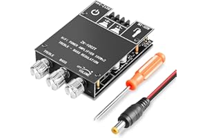 KKMOL 1002MT 2x100W Bluetooth 5.0 Stereo Verstärker Board 12-24V 2.0-Kanal Stereo Audio Empfänger Leistungsverstärker Modul mit AUX-Eingänge Bass Treble AMP