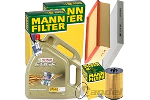 BANDELONE Mann Inspektionspaket + 5L 5W-30 Öl passend für A3 8V Golf 7 TDI