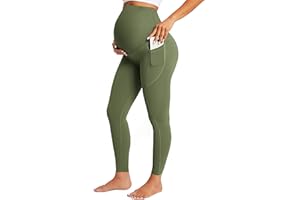 BAYDI Maternity Leggings Over Bump with Pockets Workout Belly Support Stretchy Soft Pregnancy Pants Activewear Pajama