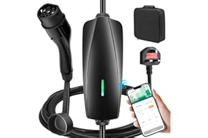 EVJUICION EV Charger APP Control 8M, EV Charger Cable Type 2 to 3 Pin Plug, 6/8/10/13A Adjustable Current, Delayed Charging, IP65 Waterproof Electric Car Charger for EVs and PHEVs