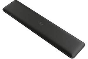 Glorious Gaming Padded Keyboard Wrist Rest (Full Size, 17 mm stark) - gesteppte Ränder, glatte Stoffoberfläche, rutschfeste Gummibasis, mittlere Festigkeit, 440 x 100 x 17 mm - Black-Stealth