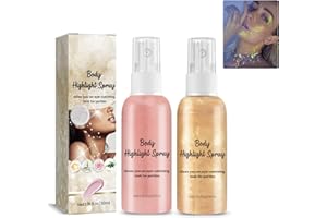 Nmbol Spray Glitter Per Il Corpo,Spray Glitter per il Corpo da Donna,Spray Luccicante Pelle,Spray Glitterato Impermeabile ad Asciugatura Rapida,Spray Glitter Festival di Halloween,Club,Oro e Rosa