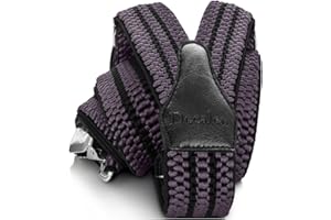 Decalen Bretelles Homme Larges Réglable Élastique Extra Fort 3 Clips en forme Y