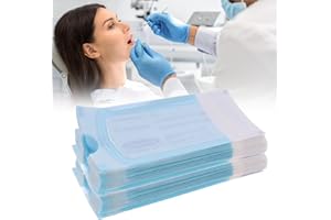 COMIOKE Bolsa de Esterilización, Bolsa de Sellado Médico, 200pcs Bolsa de Almacenamiento Dental, Bolsa de Auto Sellado, Bolsa de Esterilización Profesional, Bolsa de Esterilización Dental(57 X 130 MM)