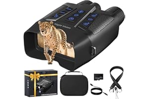 MAXDONE Night Vision Goggles 4K - Low Light Full Color Night Vision Binoculars for Adults with 64GB Card, 600M Viewing Range, 5X Digital Zoom 5000mAh Rechargeable for Hunting Camping Observe