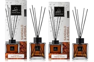 Lady Venezia Ambientador con varillas – Sándalo y Ámbar Difusor de perfume con varillas para ambientes – 100 ml x 2