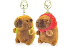 LHOEST Capibara Llavero Peluche Juguete 2 Piezas Carpincho Llavero Capybara Peluche Mujer Niños Capybara Juguetes Carpincho Peluches de Capibara Regalo Navidad Cumpleaños Kawaii Llaveros Animal