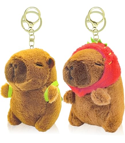 Fufupaw Capybara Schlüsselanhänger 3er Set - Süße Tierchen - Für Rucksack & Tasche