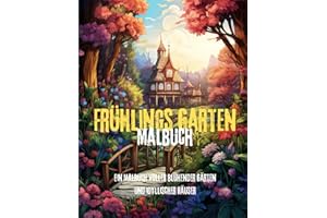 Frühlings Garten - Ein Malbuch voller blühender Gärten und idyllischer Häuser: Entspanne dich beim Ausmalen wunderschöner Frühlingslandschaften mit Blumen, Gärten und gemütlichen Häusern