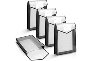 AOOSU Sichttasche Dokumenten, 5 Stück Dokumententasche A5 Dokumentenmappe Kunststoff Sammelmappen mit Etiketten und Druckknopf für Dokument Organisieren (Vertikal)