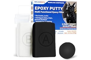 Stucco Epossidico, Endhokn 300g Stucco per Plastica, Fissare Perdite, Crepe e Riempire Fori, Pasta Modellabile per Metallo, Ceramica, Plastica, Legno, Piastrelle (nero)