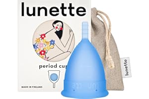 Lunette Menstrual Cup – Best Reusable Period Cup – Wear for 12 Hours and Reuse up to 10 Years, Blue Size 2 for Moderate to Heavy Flow