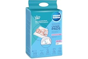 Canpol babies Vielzweck-Hygieneunterlagen mit Klebestreifen, für Betten, saugstark, weiche Oberfläche, Geruchsneutralisation (90x60cm, 10 St.)