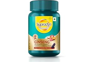 Supradyn Naturals Ginseng Multivitamin Tablet for Men - From India's No.1 Brand Ginseng & Grapeseed Extract 12 Vitamins, Zinc, Magnesium Energy, Immunity, Stamina, Mental Focus 60 Tablets Veg