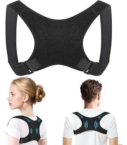 WVWMYM Back Brace Posture Corrector, Adjustable Full Back Support, 8 Magnets Shoulder Straightener For Neck Shoulders Back, Scoliosis Hunchback Correction Provides Shape Women Men (Brown, S - View #3