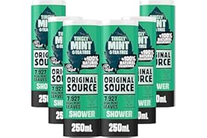 Original Source Mint and Tea Tree Shower Gel, 100 Percent Natural Fragrance, Vegan, Cruelty Free, Paraben Free, Bulk Buy, Pack of 6 x 250 ml