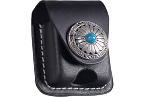 UEMOH Handgefertigtes Fliptop Leder Feuerzeug Tasche Halter Etui mit Tasche Gürtelschlaufe