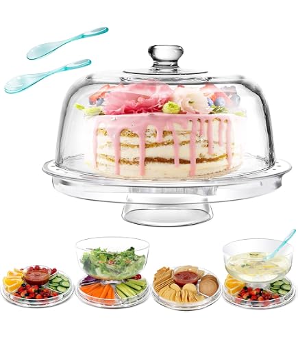 SWEET HOME Glaskuppel Mit Fuß Für Gebäck – 18,5 Cm Hoch, Spülmaschinengeeignet