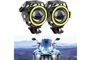 DREAMIZER Faros delanteros para moto, 12V 24V Motocicleta Auxiliar Faro Antiniebla, Motocicleta Focos Compatible con R1200GS 1200XRT Adventure Touring ATV UTV Off Road Buggy Raíl de arena