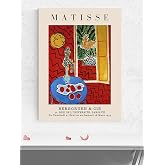 Postermanya Matisse Red Interior, Kırmızı Duvar Mavi Masa, Fovizm Sanatsal Poster - Afiş, Dekoratif Duvar Poster