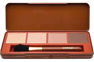 bonvoyage Essentials Define, Face Contour Palette with Brush Included, Makeup Kit with Face Highlighter, Powder Bronzer and Contour Shades to Define And Sculpt, Matte And Shimmer Finish