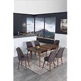 6 Seater Table Chair Set Pop Up Kitchen Table Set Dining Table