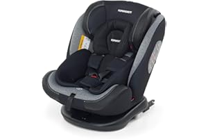 Foppapedretti Seggiolino Auto Iturn, Gruppo 0/1/2/3 (0-36 Kg), Seduta Girevole a 360°, per bambini dalla nascita a 12 anni, Dualfix (Isofix e non), conforme ECE R44, Seduta Reclinabile, Carbon