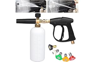 LIUDUO Laveuse à Haute Pression Pulvérisateur de Lavage à l'eau avec Mousse et Pistolet avec 5 Buses de pulvérisation pour Le Nettoyage du Jardin de la terrasse du Plancher de la Voiture