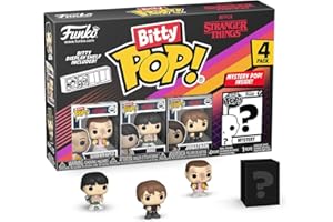 Funko Bitty Pop! Stranger Things - Eleven - 4 Pack - Eleven With Eggos, Mike, Jonathan and A Surprise Mystery Mini Figure - 0.9 Inch (2.2 Cm) Collectable - Stackable Display Shelf Included