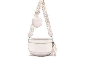 GYBOOM Crossbody Bags for Women,Modern Double Zip Chest Pocket,Adjustable Shoulder Wide Strap Belt Bag Hip Bag with Coin Purse PU Leather Commuting Travel