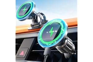 LISEN for Magsafe Car Mount Charger [15W Top Charge] Magnetic Car Phone Holder for iPhone 17 Pro Max Wireless Charger Phone Holder For iPhone 17 Pro Max Air 16 15 14 13 12 Magsafe Accessories