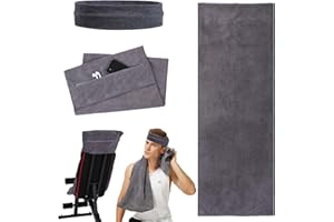 iTYOOS Super Assorbente Telo Palestra Con Tasca Con Cerniera, Con zip e 1 Pcs Cerchietto Atletico, Asciugamano Palestra, Asciugamani Microfibra, Per Esercizi Di Fitness, Yoga e Sport All'Aperto