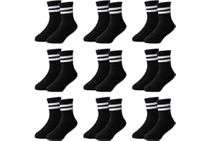 Moitiy 9 par strumpor, pojkar, barn, tennisstrumpor, barn, barnstrumpor, pojkar, flickor, elastisk bomull, unisex, strumpor