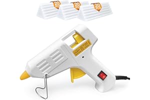 HOGART Heißklebepistole 20W mit 60 st. Heißklebesticks, Heissklebepistole mit Transparente Klebesticks, Klebepistole mit Sticks, Heißkleber Pistole, für DIY Kleine Handwerk und Schnelle Reparaturen