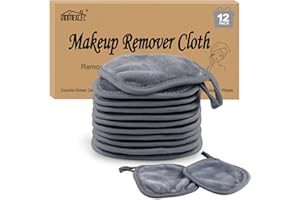 HOMEXCEL Abschminktuch aus Mikrofaser - Wiederverwendbar Waschbar Ultraweich Mikrofaser Gesichtsreinigungstuch für Alle Hauttypen- Make-Up Entferner Tuch Grau(5 x 5inch 12 Stück)