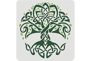 FINGERINSPIRE Tree of Life Stencil, 30x30cm Traditional Irish Tree Design Stencils Template Washable Reusable DIY Art Craft Painting Chalk Signs for Painting Craft Window Wall