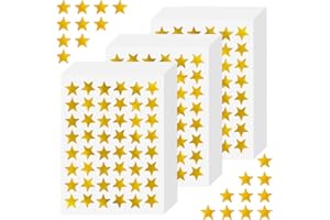 Prasacco Dziecięce złote naklejki w gwiazdki, nagrody dla uczniów i nauczycieli, średnica 1,3 cm