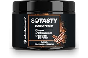 ‎NATURAL ELEMENTS natural elements SoTasty Geschmackspulver 200g – Cinnamon Crunch – 9kcal/Portion (3g) – vielseitiger Genuss für Quark, Porridge, Shakes – in Deutschland entwickelt & laborgeprüft