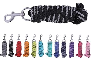 netproshop Anbindestrick Pferde Führstrick mit Karabinerhaken 2 Meter, Farbe:Schwarz