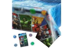 Nappe de superhéros-1PCS 1,8 x 1,3m Fournitures pour la Fête des super-héros pour les Enfants Garçons Fête D'anniversaire Décoration de la Fête des super-héros,Essuyable et réutilisable