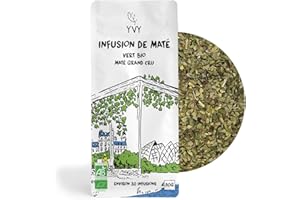 YVY MATÉ Thé Maté Bio Vert Grand Cru 80g | Non Fumé | Sans Tige | Sans Poussière | Maté Bio et Équitable | Sans Amertume | Thé Maté Doux, Frais et Végétal | Environ 30 Infusions