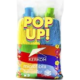 KERKOM Duplo Microfibre Pop-UP Mop | Expansive Filament Technology | High Absorption and Easy Wringing | Fingerprint Free Cle
