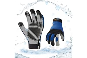 Vgo... 1Pair 0℃/32°F Guanti da lavoro invernali in pelle sintetica, guanti da lavoro di sicurezza impermeabili per il tempo freddo, la conservazione a freddo o l'uso del congelatore(SL7621FLWP)