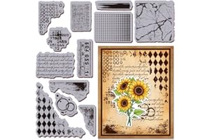 GLOBLELAND Tampon en Caoutchouc Adhésif avec Texture Fond de Taches Rétro 8.7"X7" tampon EVA à Encre de Gaufrage pour Bricolage Scrapbooking et Fabrication de Cartes Décoration